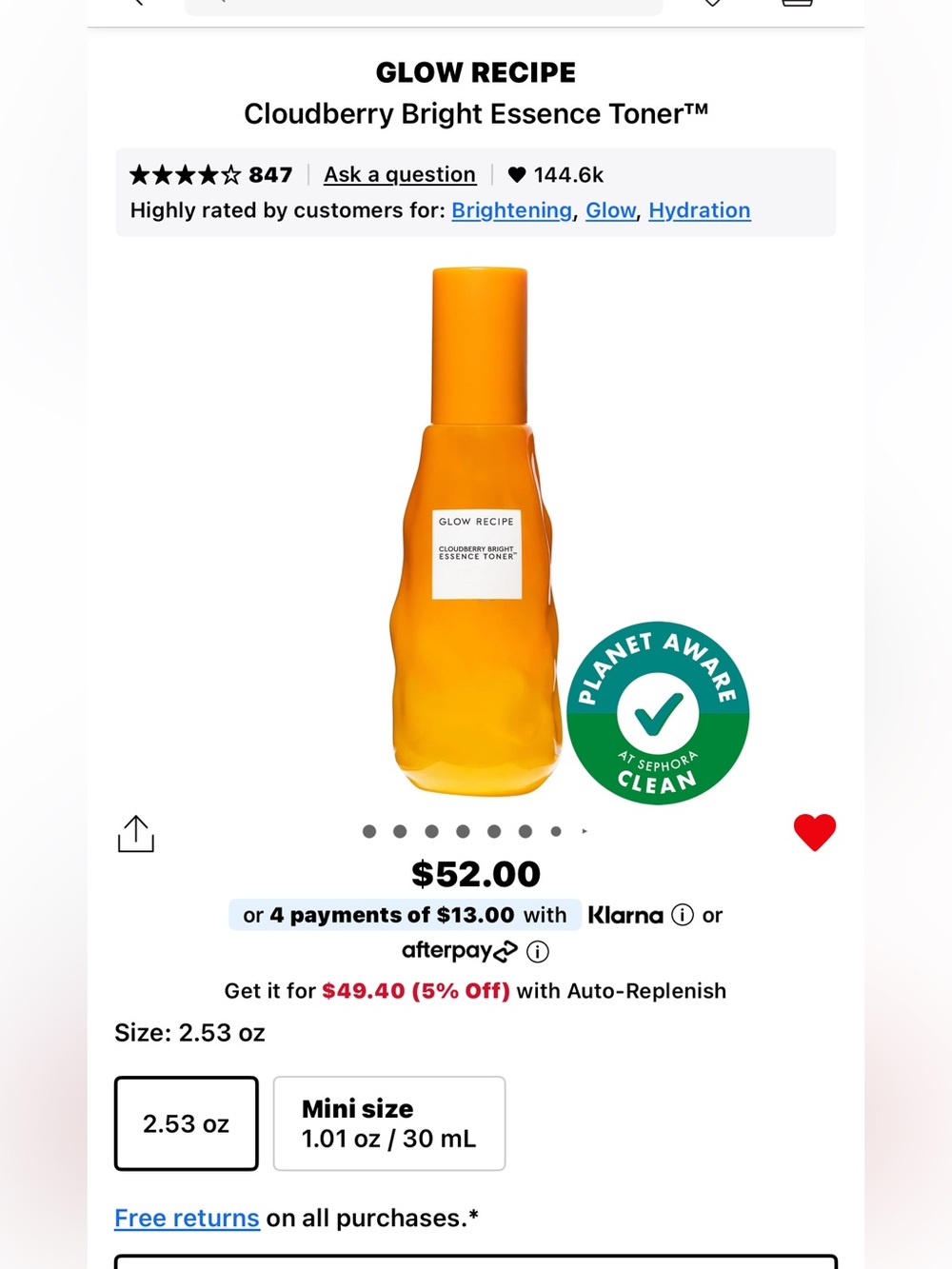 Glow Recipe Bright Cloudberry Essence full size